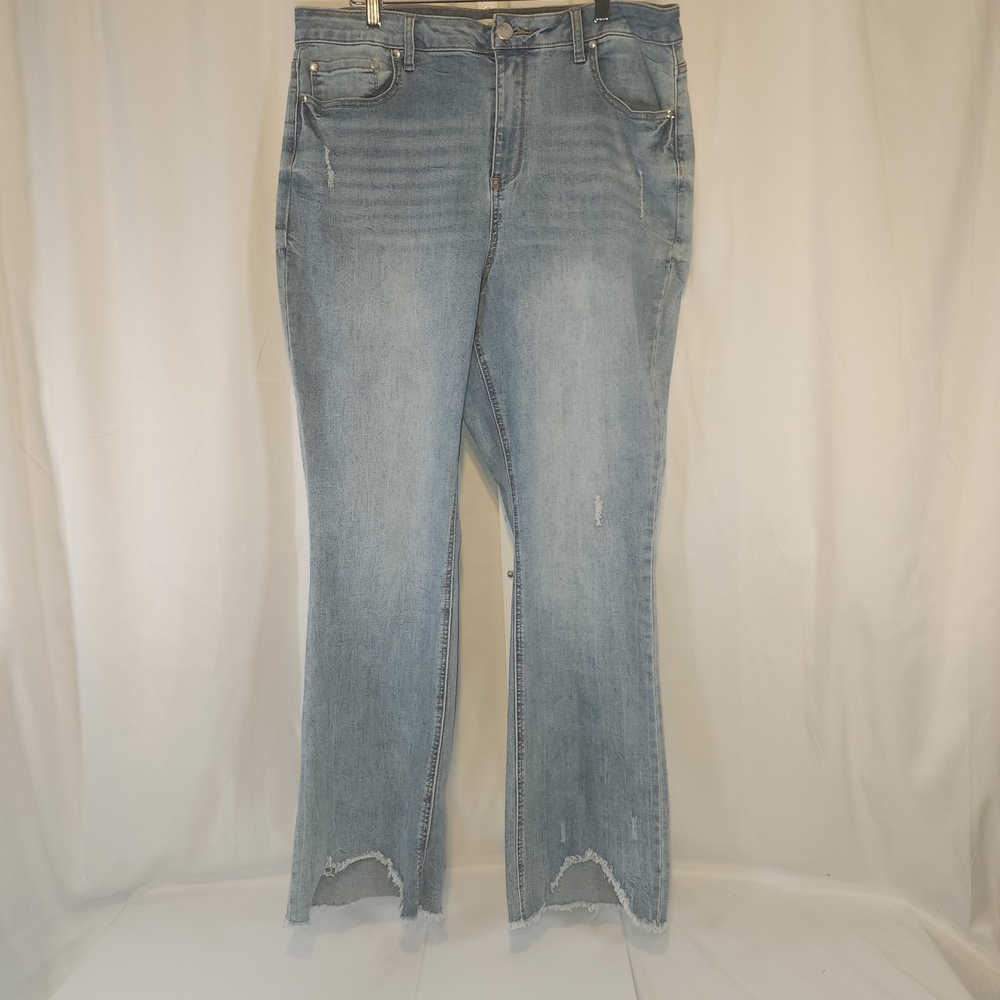 A Beautiful Soul High-waisted, Boot Cut  light wash denim jeans Size 18